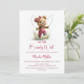 Invitation We Can Bearly Wait Girl Teddy Bear (Debout devant)
