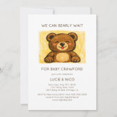 Invitation We Can Bearly Wait! Modern Hand Drawn Baby Shower (Devant)