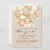 Invitation We can Bearly Wait Neutral Baby Shower   (Devant)