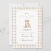 Invitation We Can Bearly Wait Neutral Teddy Bear Baby Shower (Devant)