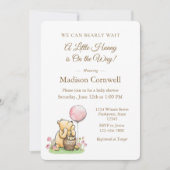 Invitation We Can Bearly Wait Pooh Baby Shower Neutral  (Devant)