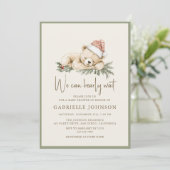 Invitation We Can Bearly Wait QR Christmas Baby Shower (Debout devant)