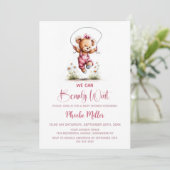 Invitation We Can Bearly Wait Teddy Bear Baby Shower (Debout devant)
