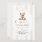Invitation We Can Bearly Wait Teddy Bear Baby Shower (Devant)