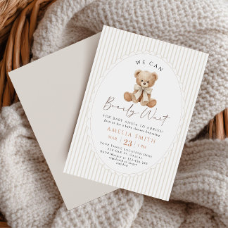 Invitation We Can Bearly Wait Teddy Bear Baby Shower