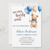 Invitation We Can Bearly Wait Teddy Bear Baby Shower  (Devant)