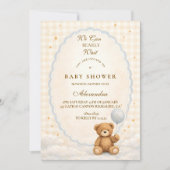 Invitation We Can Bearly Wait Teddy Bear Baby Shower (Devant)