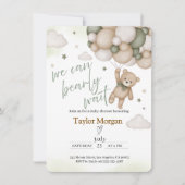 Invitation We Can Bearly Wait Teddy Bear Baby Shower (Devant)