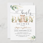 Invitation We Can Bearly Wait Teddy Bear Baby Shower (Devant)