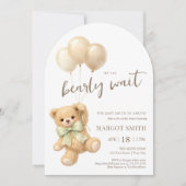 Invitation We Can Bearly Wait Teddy Bear Baby Shower (Devant)