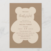 Invitation We Can Bearly Wait Teddy Bear Baby Shower (Devant)