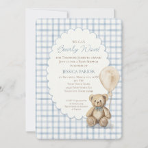 We Can Bearly Wait Teddy Bear Boy Baby Shower