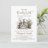 Invitation We Can Bearly Wait Teddy Bear Twins Baby Shower (Debout devant)