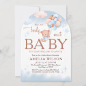 Invitation We Can Berly Wait Teddy Bear Arch Baby Shower (Devant)
