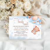 Invitation We Can Berly Wait Teddy Bear Balloon Bouquet Baby 