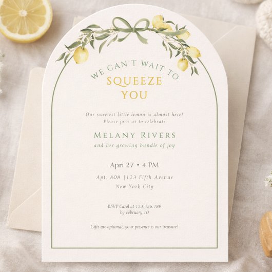 Invitation We can't wait to Squeeze You Neutral Baby Shower