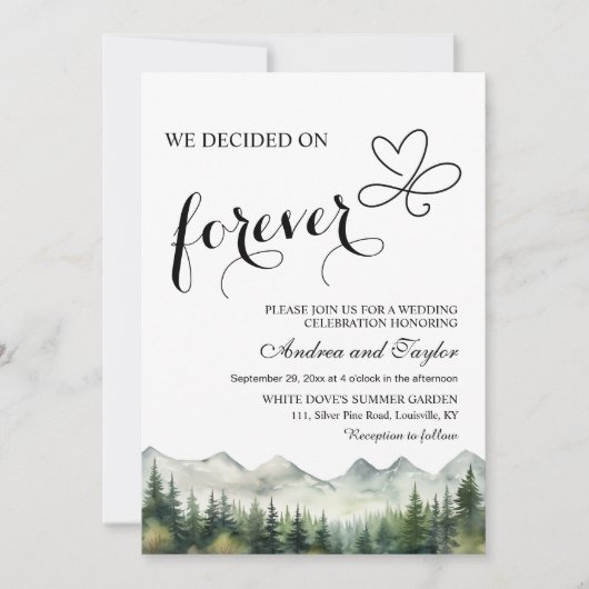 Invitation We decided on Forever Casual Wedding (Devant)