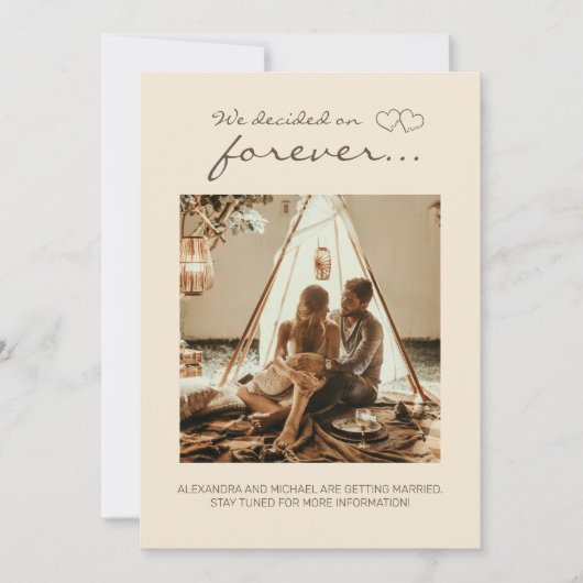 Invitation We Decided on Forever Engagement Announcement (Devant)