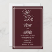 Invitation We Do Burgundy Old Money Wedding (Devant)