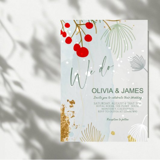Invitation We Do Christmas Wedding - Elegant Winter Party