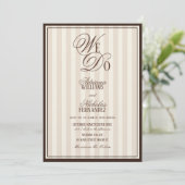 Invitation We Do Elegant Striped Espresso Wedding (Debout devant)