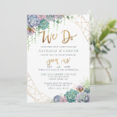 Invitation "We Do" Lettré à la main et Mariage succulent (Debout devant)