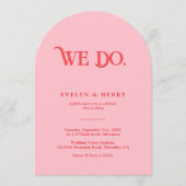 Invitation We Do Modern Pink and Red Arch Wedding (Devant)