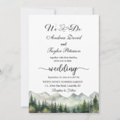 Invitation 'We Do' Mountains and Pines Elegant Wedding (Devant)