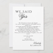 Invitation We eloped Photo card Elopement Announcement (Dos)