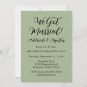 Invitation We Got Married Green Wedding Reception  (Devant)