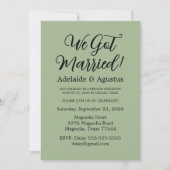 Invitation We Got Married Green Wedding Reception  (Devant)