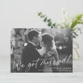 Invitation We Got Married! Script Wedding Photo Elopement (Debout devant)