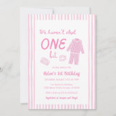 Invitation We Haven't Slept One Bit Pajama First Birthday (Devant)