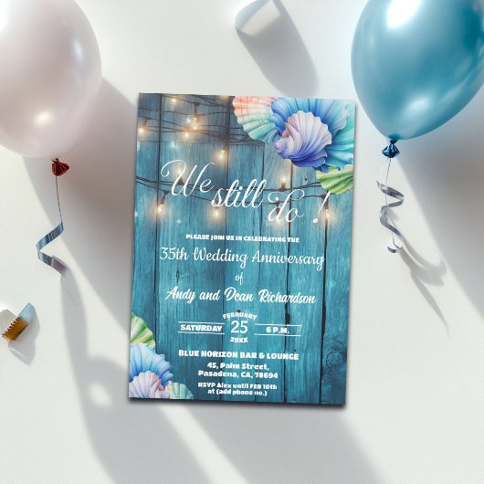 Invitation We Still Do 35th Wedding Anniversary String Lights