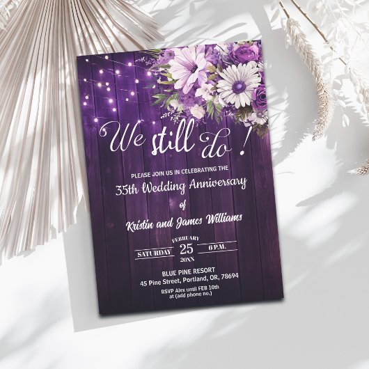 Invitation We Still Do 35th Wedding Anniversary String Lights