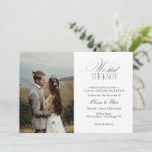 Invitation We Tied the Knot Elopement Wedding Reception (Debout devant)