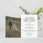 Invitation We Tied the Knot Elopement Wedding Reception (Debout devant)