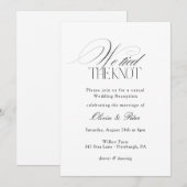 Invitation We Tied the Knot Elopement Wedding Reception (Devant / Derrière)