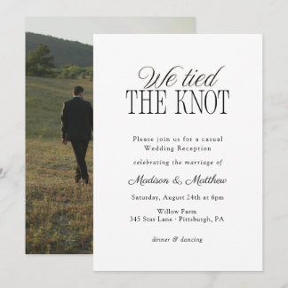 Invitation We Tied the Knot Elopement Wedding Reception