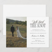 Invitation We Tied the Knot Elopement Wedding Reception (Devant / Derrière)