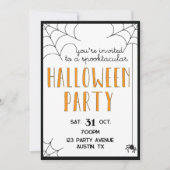 Invitation Web d'Halloween Party Spider (Devant)