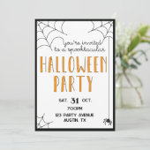 Invitation Web d'Halloween Party Spider (Debout devant)