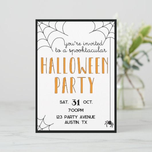 Invitation Web d'Halloween Party Spider (Debout devant)