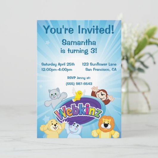 Invitation Webkinz : Entrez et jouez (Debout devant)