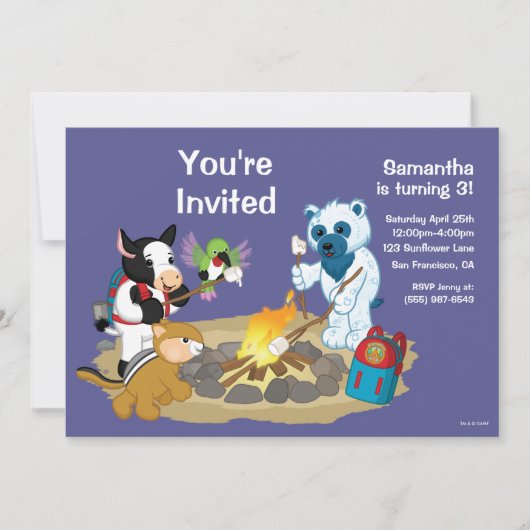 Invitation Webkinz| Marshmallows des feux de camp (Devant)