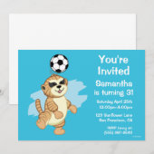 Invitation Webkinz| Meerkat Jouer au football (Devant / Derrière)
