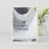 Invitation Wedding Announcement Card Champagne Glasses (Debout devant)