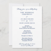 Invitation Wedding Blue & Orange Flowers Romantic Garland (Dos)