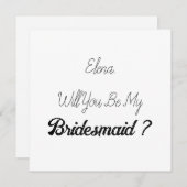 Invitation Wedding Bridesmaid 2024 Simple Proposal Elegant (Devant / Derrière)