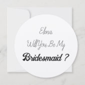 Invitation Wedding Bridesmaid 2024 Simple Proposal Silver (Devant)